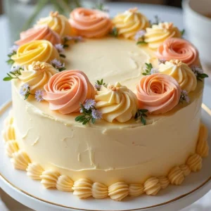 Pastel Buttercream Floral Celebration Cake