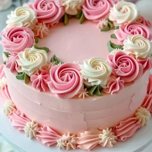 Blush Pink Buttercream Rosette Cake